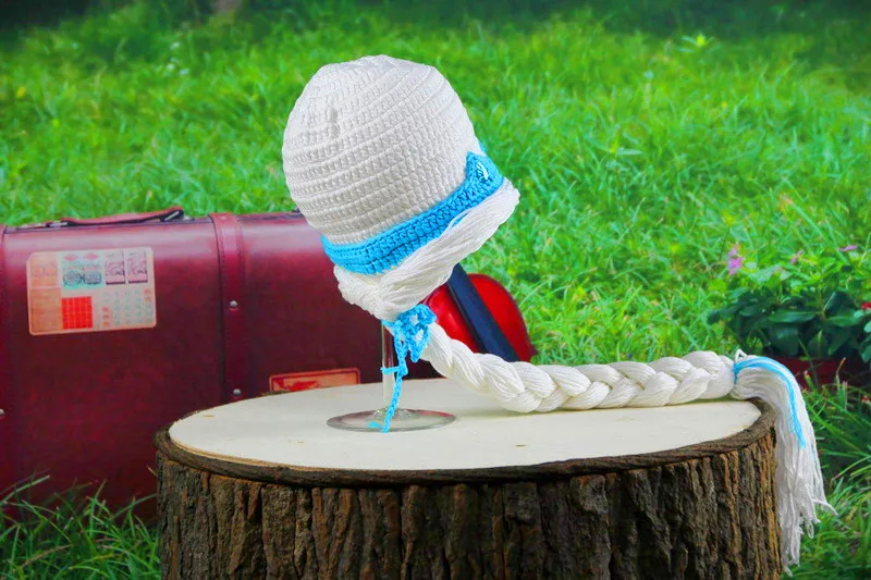 Милая вязаная крючком шапка для девочек Снежной Королевы маленьких костюм