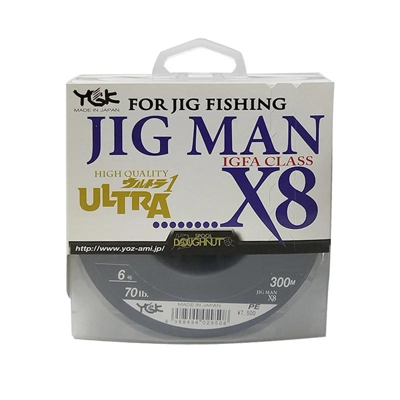 Японская оригинальная леска YGK JIGMAN X8 для морской рыбалки черная железная 8 нитей