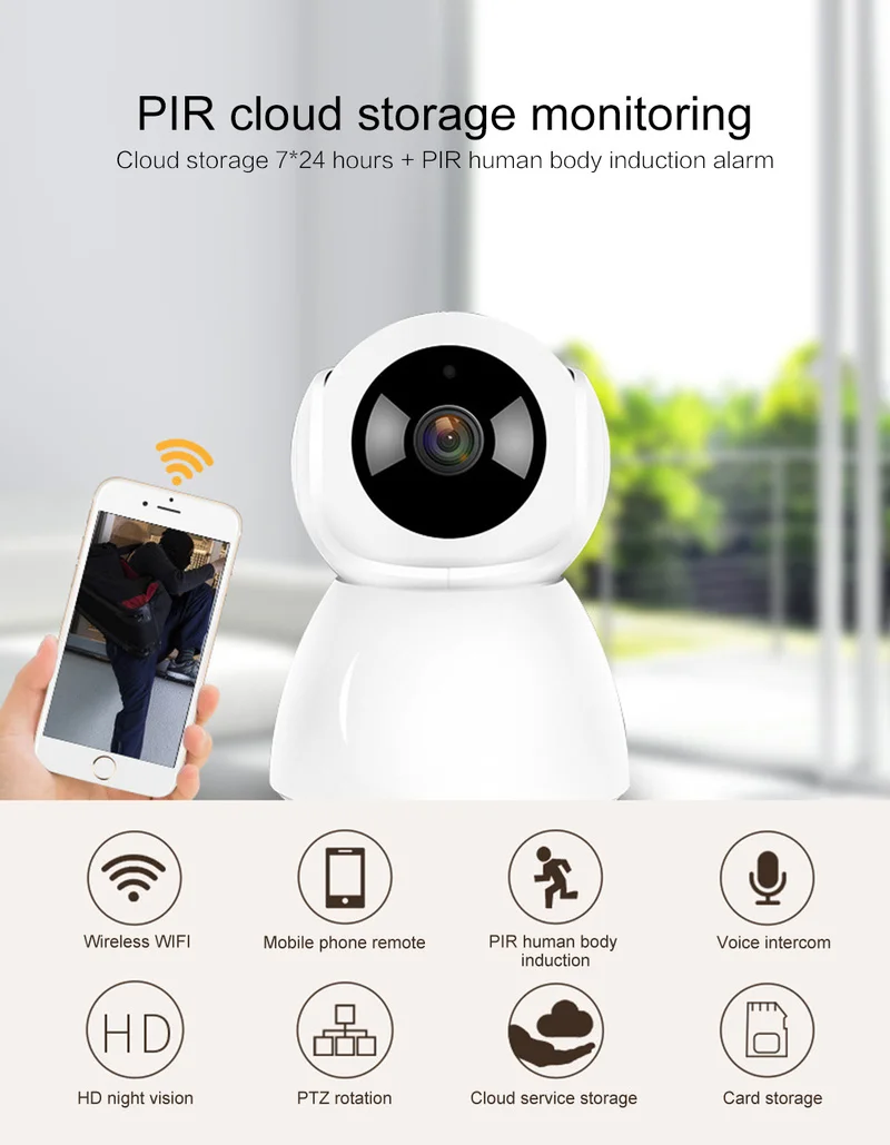 720P умная IP камера веб видеокамера с углом обзора 360 градусов Wi Fi беспроводное