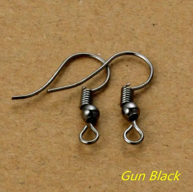 ergou05 gunblack 100 шт. KC золото/серебро/пистолет черный/античная бронза/золото/медь ушной провод крюк для DIY серьги-Крючки фурнитура Аксессуары - Цвет: ergou05 gunblack