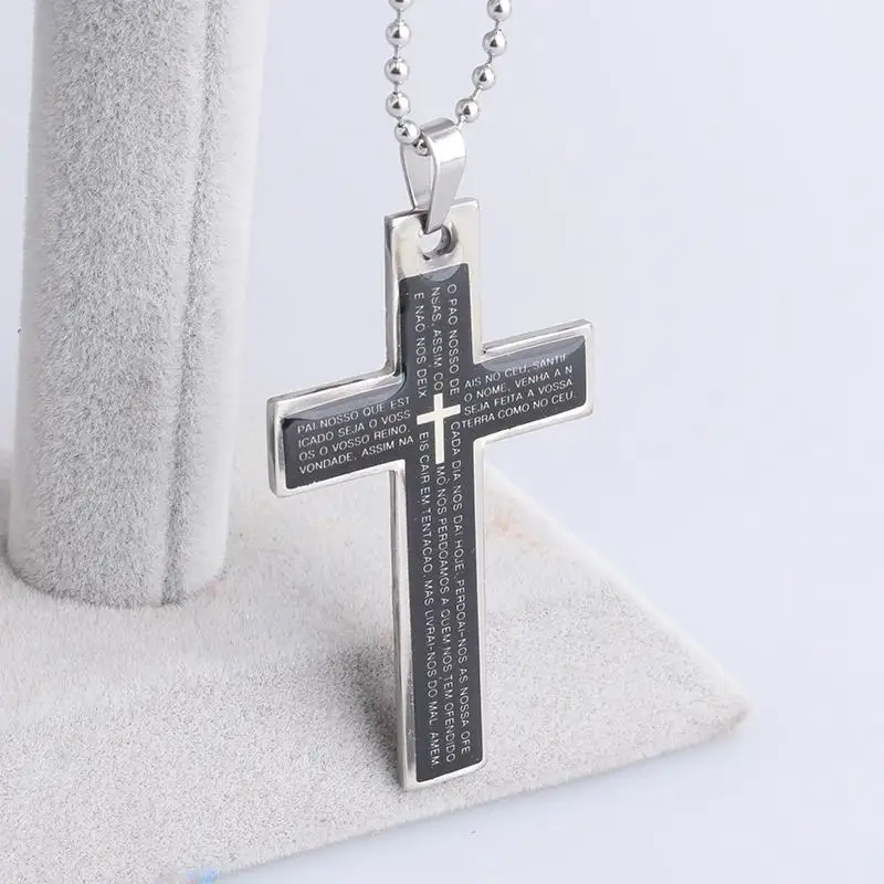 Черные масляные кресты из Библии 316L подвески нержавеющей стали бусины для