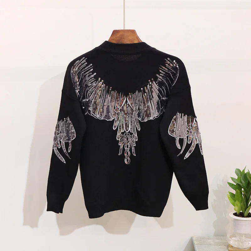 Cakucool Новые вязаные комплекты одежды женские зимние серебряные крылья с