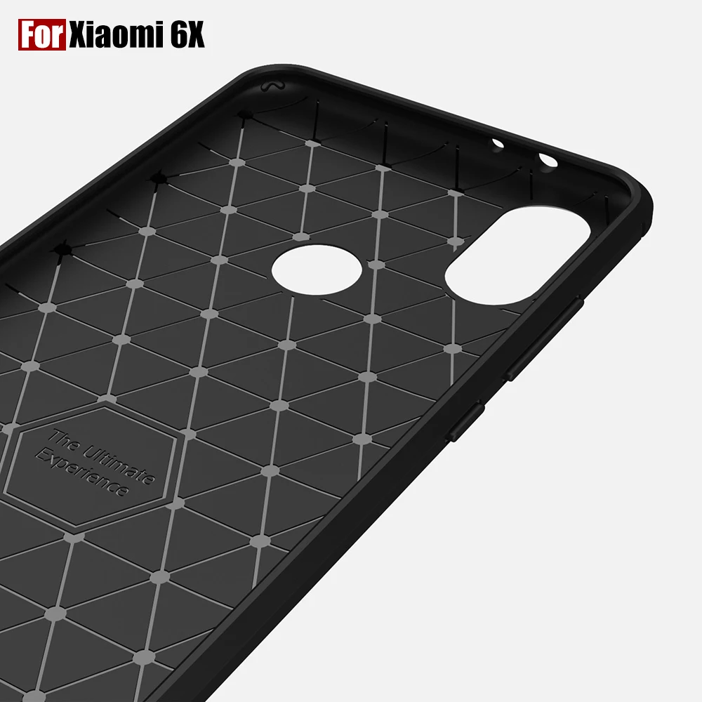 Мягкий чехол Tomkas из ТПУ для Xiaomi Mi 6X силиконовый мягкий углеродного волокна с