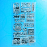 ylcs200 love words silicone clear stamps for scrapbook diy album paper cards decoration embossing folder rubber stamp 1120cm