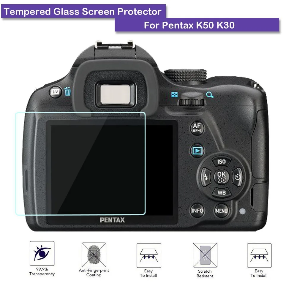 Защитная пленка для ЖК-экрана закаленное стекло Камеры Pentax K-50 K50/K-30 K30 | Компьютеры