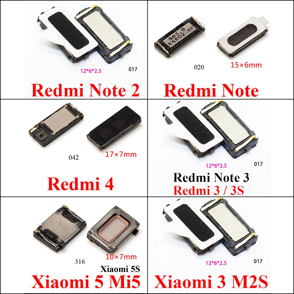 

ChengHaoRan 2pcs Earpiece Ear speaker For Xiaomi Mi2 Mi3 Mi4 Mi4i Mi4C Mi4s Mi5 Mi5s Redmi 3 3s Redmi Note 2 /Redmi Note 3
