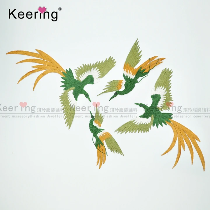 (1 комплект) Модная вышитая нашивка с комбинацией букв в виде птицы Феникс Платье