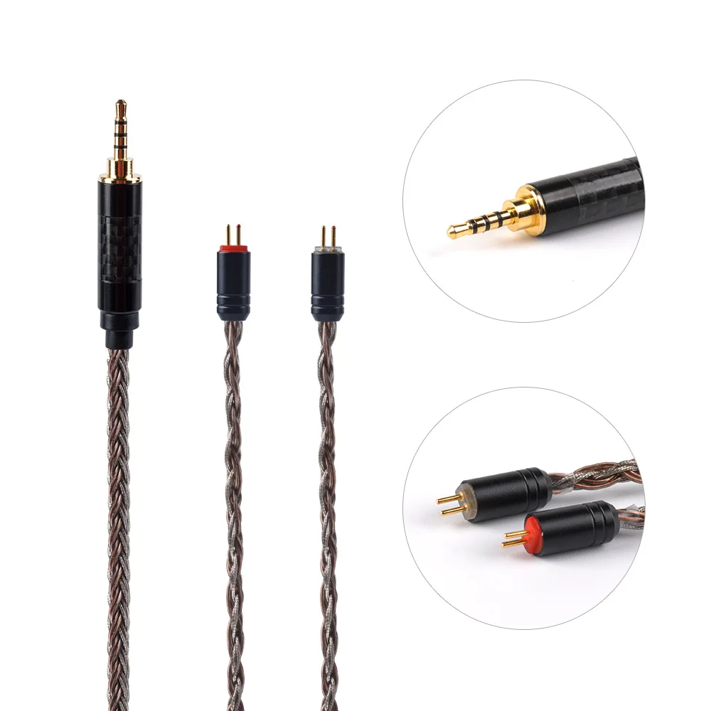 2PIN2.5 HiFiHear 16 Core посеребренный балансный кабель 2,5/3,5/4,4 мм с MMCX/2pin/QDCFor ZS10 Pro ZSX AS16 AS12 ZSN PRO C12 BLON BL-03 - Цвет: 2PIN2.5