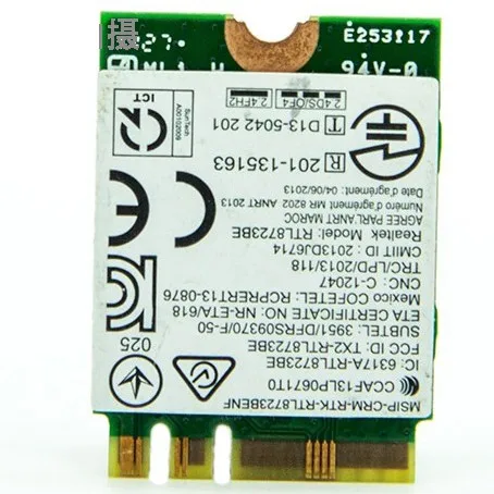 Realtek RTL8723BE 300 Мбит/с 802.11n M2 NGFF беспроводная карта мини PCI E WiFi адаптер+ Bluetooth 4,0 для lenovo E450 E550 E555 Y50