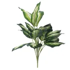 Искусственные растения, 50 см, маленькое дерево монстеры, украшение для дома и сада, 18 листьев, Пластиковые Зеленые искусственные растения, декор для стола