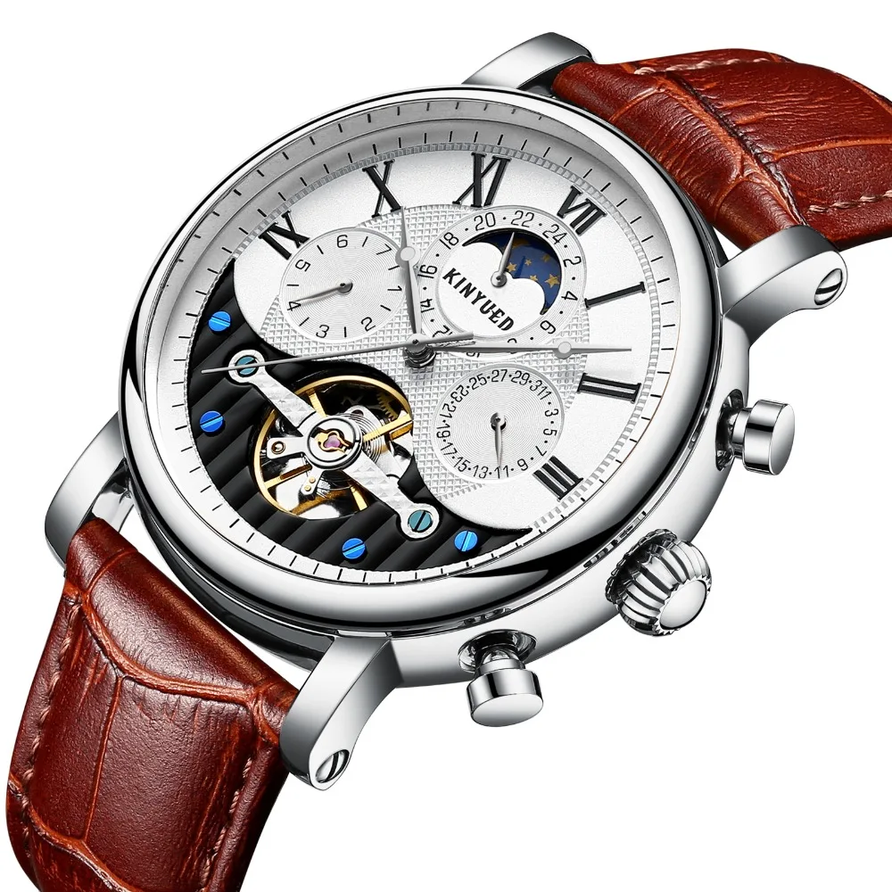 Новинка 2018 мужские полностью автоматические механические часы Tourbillon Роскошные