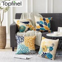 topfinel cushion covers pillows bed cotton line flower bird printed throw pillow cases 45x45cm for home decor sofa chair seat