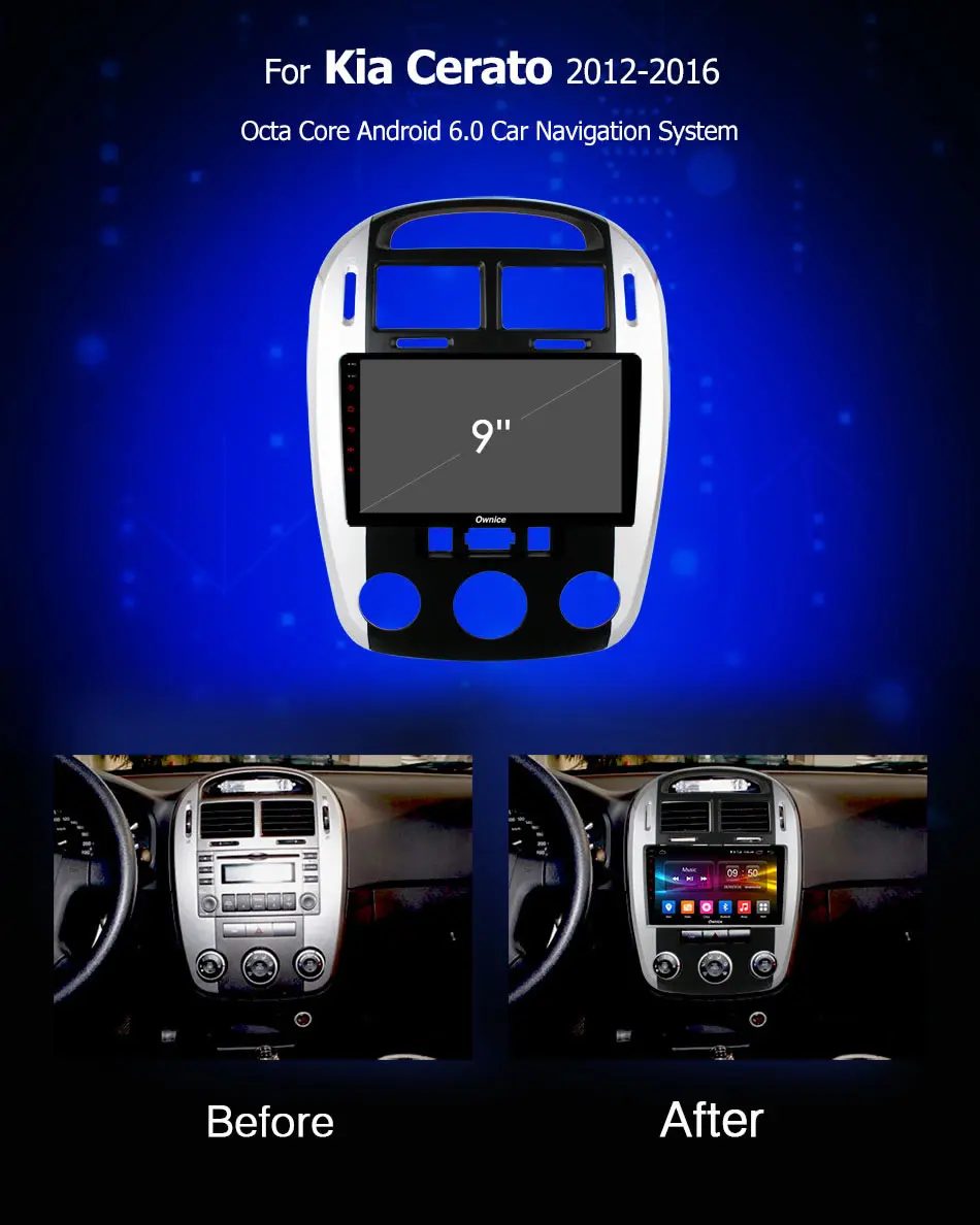 Ownice K1 K2 K3 Octa core Android 9 0 Авто Радио DVD мультимедиа плеер аудио стерео для KIA Cerato 2010 2011