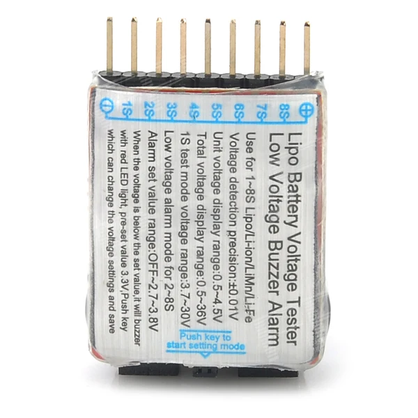 2 in 1 1~8S Lipo Battery Low Voltage Buzzer Alarm for RC Helicopter White + Black|battery fire alarm|alarm remotebattery operated track lighting |