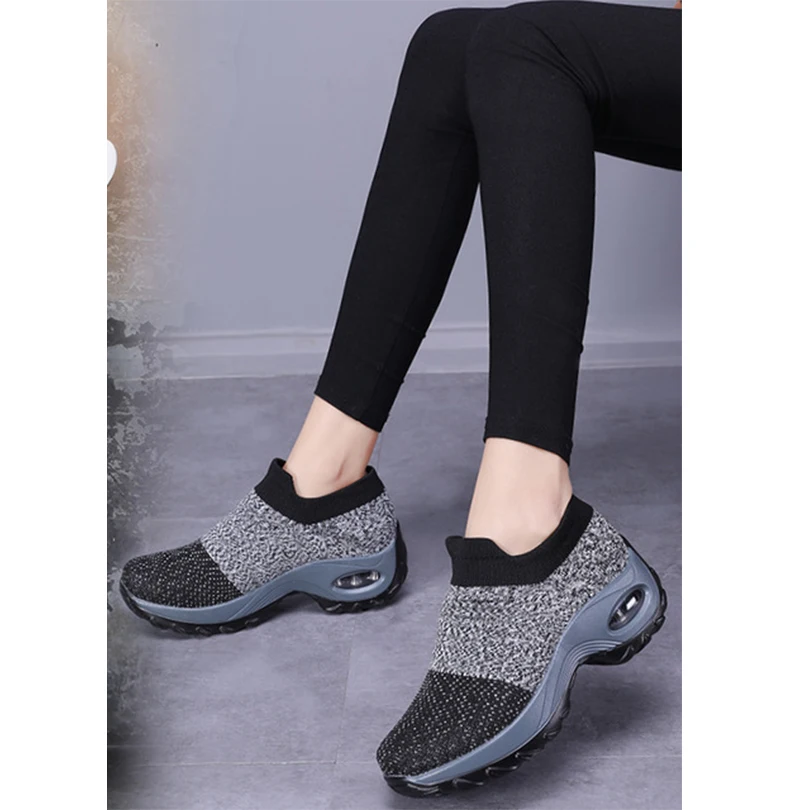 

Женские дышащие кроссовки на плоской подошве, повседневные Лоферы без шнуровки, удобные дышащие мокасины, весна-осень 2019