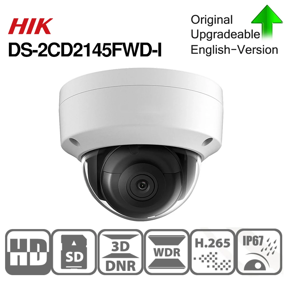 Предпродажа Hikvision DS 2CD2145FWD IS 4MP ИК купольная камера POE Видео Безопасность 30 м IR IP67 IK10
