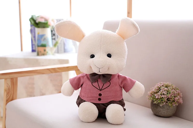 Милые плюшевые игрушки для малышей Кукла Kawaii плюшевая мышь лиса свинья кролик игрушки подарки для домашний декор для детей Подарки для любимых - Цвет: boy rabbit