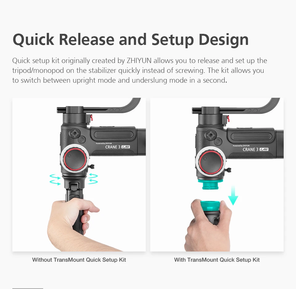ZHIYUN официальный кран 3 лабораторный создатель аксессуары комплект для карданного стабилизатора ручные аксессуары