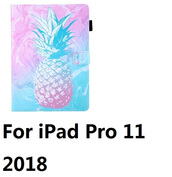 For iPad Pro 11 2018 Розовый узор ананас PU и PC с отделением для карт чехол для iPad 9,7 Air 1 2 Pro 9,7 10,5 Mini 12345 Air 10,5 - Цвет: For iPad Pro 11 2018