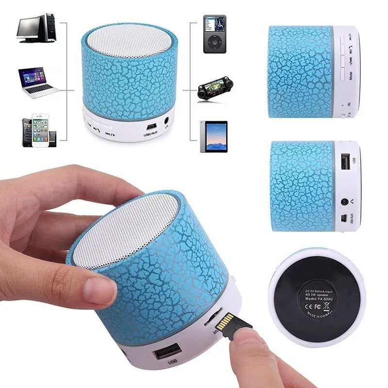 Портативный мини динамик для Bluetooth беспроводная светодиодная Колонка ПК TF USB FM