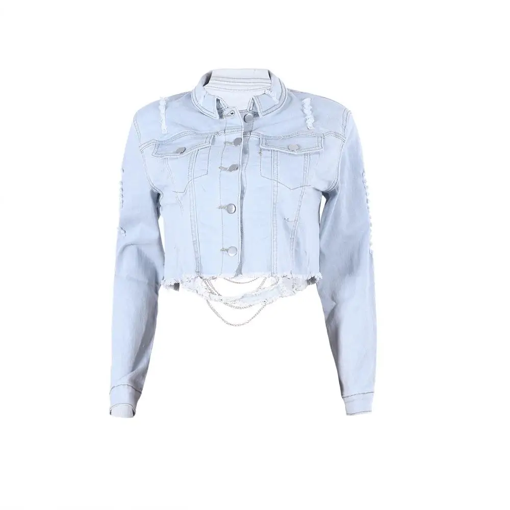 blue top Wjustforu сексуальный клубный Джинсовый комплект из двух предметов, женские джинсовые топы с открытой спиной+ джинсовые шорты женская, с перфорацией, модный спортивный костюм с дырками - Цвет: blue top
