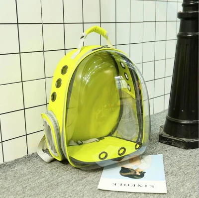 yellow Стильный портативный рюкзак для кошек прозрачная капсула дышащая сумка для кошек для путешествий рюкзак для собак и кошек клетки для переноски щенков - Цвет: yellow
