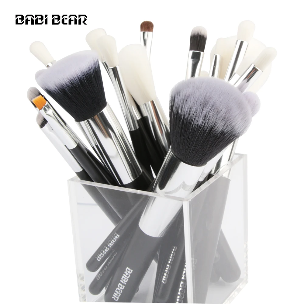 BABI BEAR 20 шт. серебристые/черные кисти набор инструментов тени для век основа