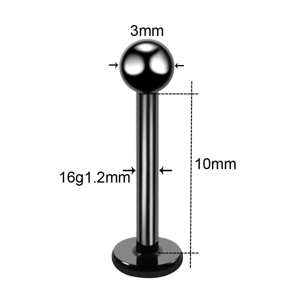 1PC G23 Titanium Labret Lip Ear Cartilage Tragus Helix Ring Lip Stud Pircing Ombligo Ear Pircing Body Jewelry 16G