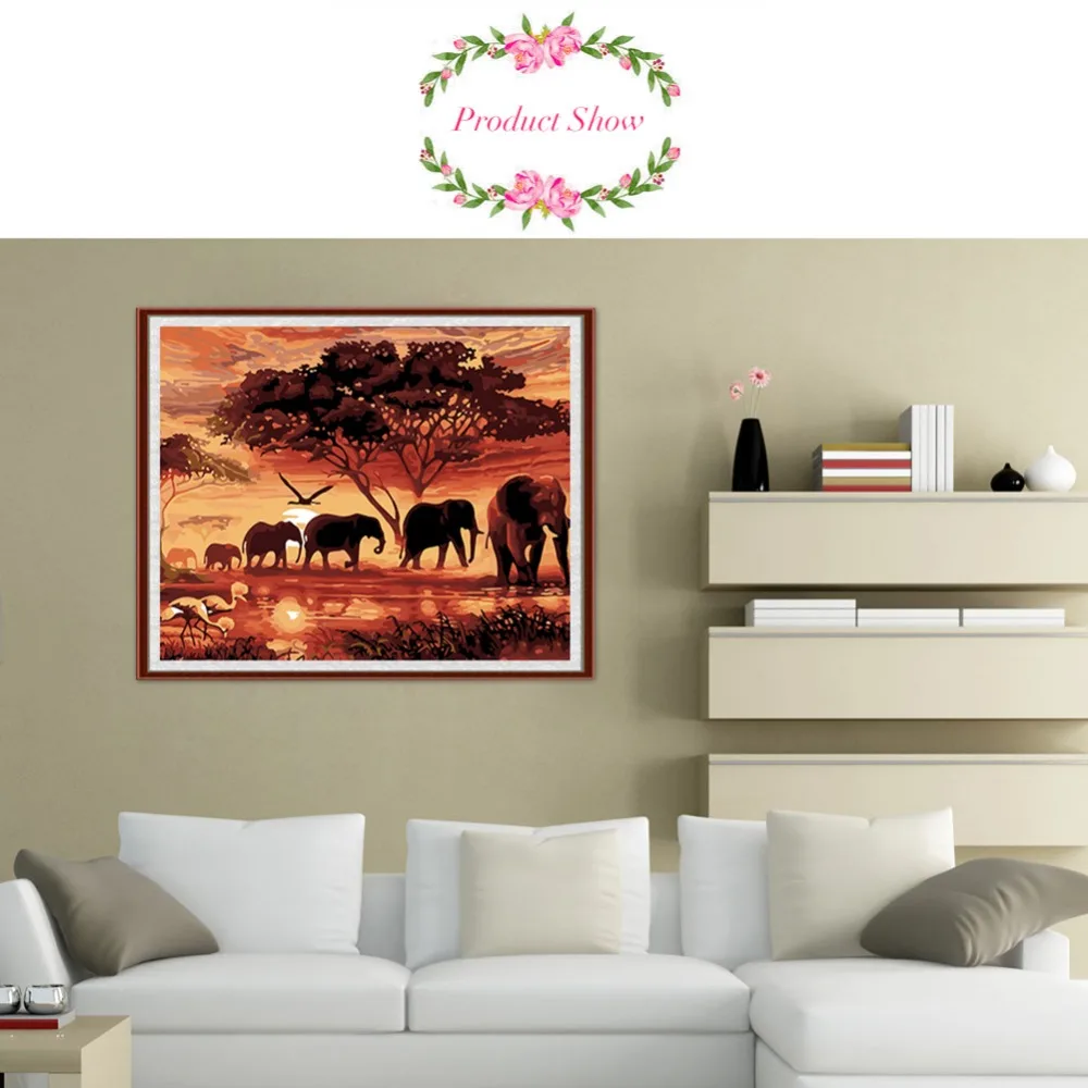 Digital Painting Hand-painted Modern Abstract Decorative Animal Art Canvas Set Mural Frameless Wall Decoration | Дом и сад
