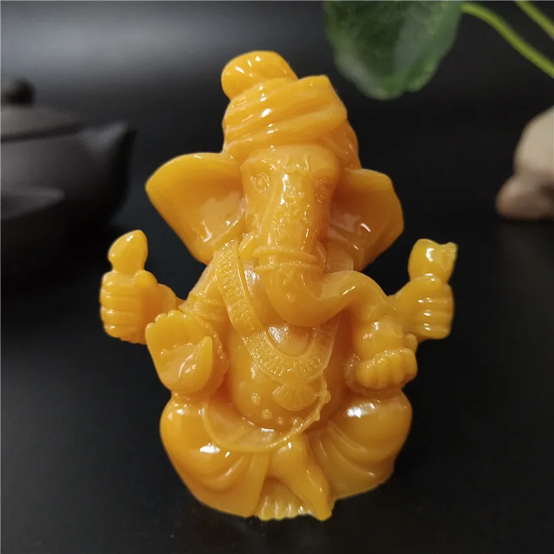 Статуя Будды Ganesha скульптура бога слона искусственный нефрит каменные фигурки