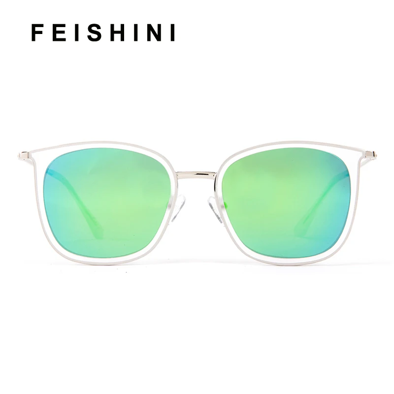 

FEISHINI Brand Small Frame 28G Polarized Sunglasses Women Square Fashion UV Protector Sun Glasses Men Mirror Fishings Female