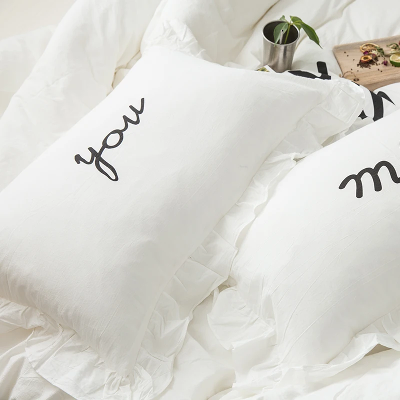 Комплект постельного белья для принцессы из хлопка 48 х74 см|white pillowcase|white shamscotton shams