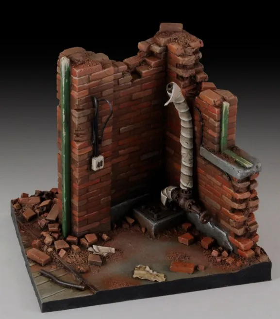 Масштаб 1:35 модель WW2 War Building сцена Заводские руины Миниатюрные модели для второй
