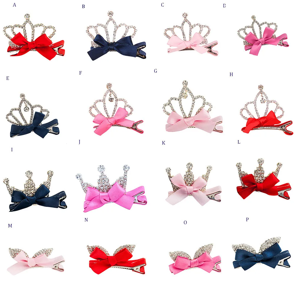 Girls Crown Hair Clip Details About Crystal Baby Kids Shiny Princess Rabbit Ears Accessories For Gift #39 |