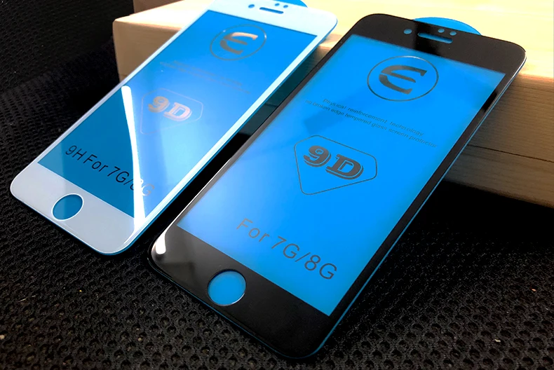 9D полное покрытие изогнутое закаленное стекло для iPhone 6 6s 7 8 Plus x защитная пленка