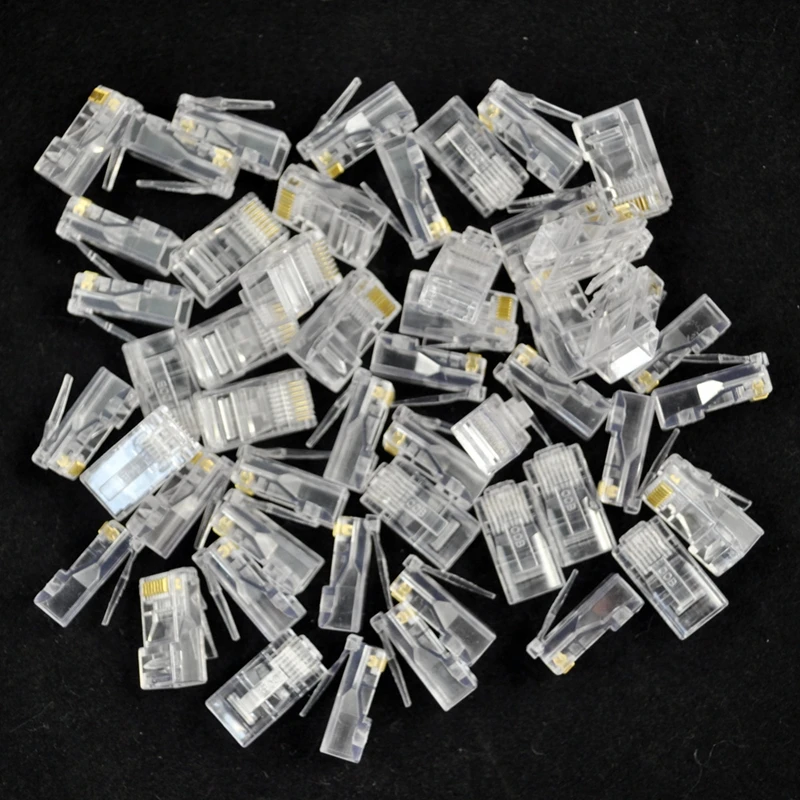 SODIAL(R) 50 шт. RJ45 CAT5 Кристалл сетевой модульный разъем 8P8C|Соединители| |