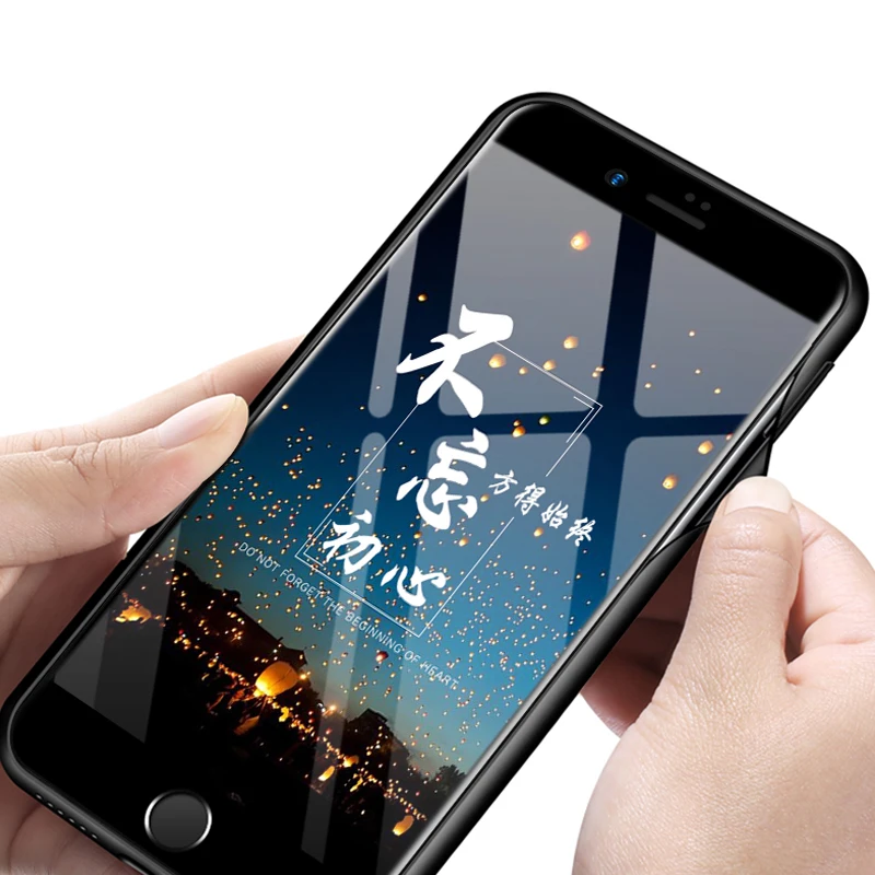Силиконовый чехол GKK для iPhone 7 Plus 6S 6 5 5S SE мягкий из ТПУ с закаленным стеклом 360