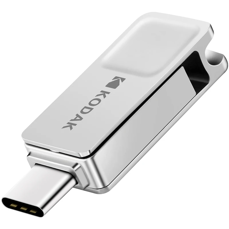 Metal silver Металлический USB флеш-накопитель KODAK K223C, 128 ГБ, 64 ГБ, 32 ГБ, 16 ГБ, флеш-накопитель, USB 3,1, type-C, два накопителя, карта памяти, высокая u-память, USB - Цвет: Metal silver