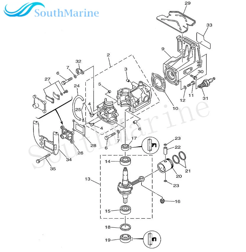 Прокладка головки блока цилиндров 6A1-11181-A1-00 27-80313 м для 2 а 2C / Mariner 2A 2-тактный 2hp