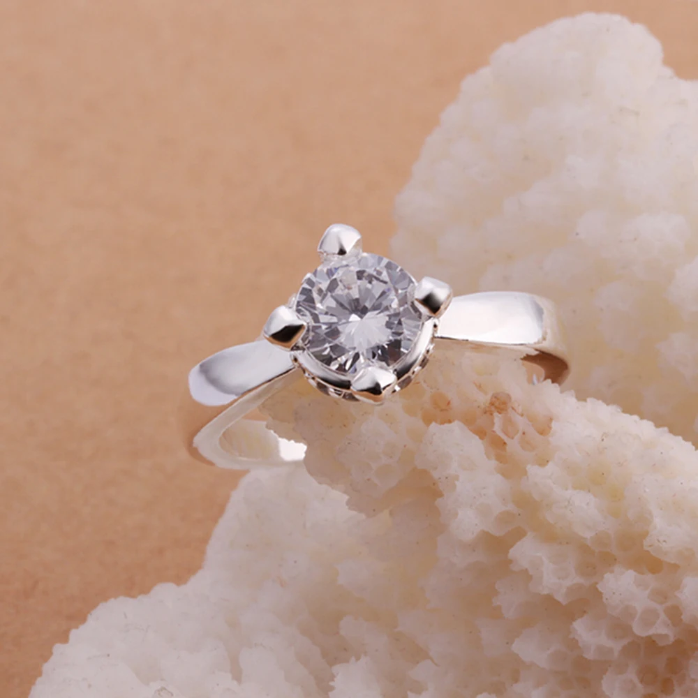 Блестящее кольцо кольцо-пасьянс инкрустированное фианитом Ювелирное с