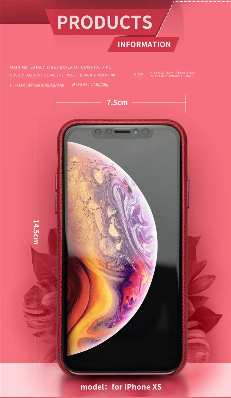QIALINO модный ультра тонкий чехол для iPhone X/XS Роскошный натуральная кожа сумка телефон рукав Накладка для iPhone XS Max 6,5 Дюймов
