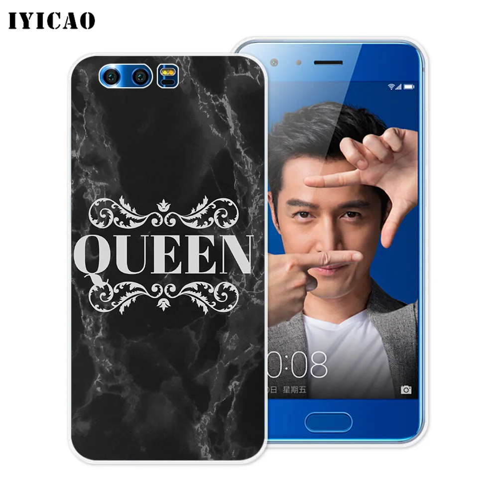 Мягкий силиконовый чехол IYICAO King Queen Crown для Huawei Y9 Y7 Y6 Prime 2018 Honor 8C 8X 8 9 10 Lite 7X 7C 6A 7A Pro