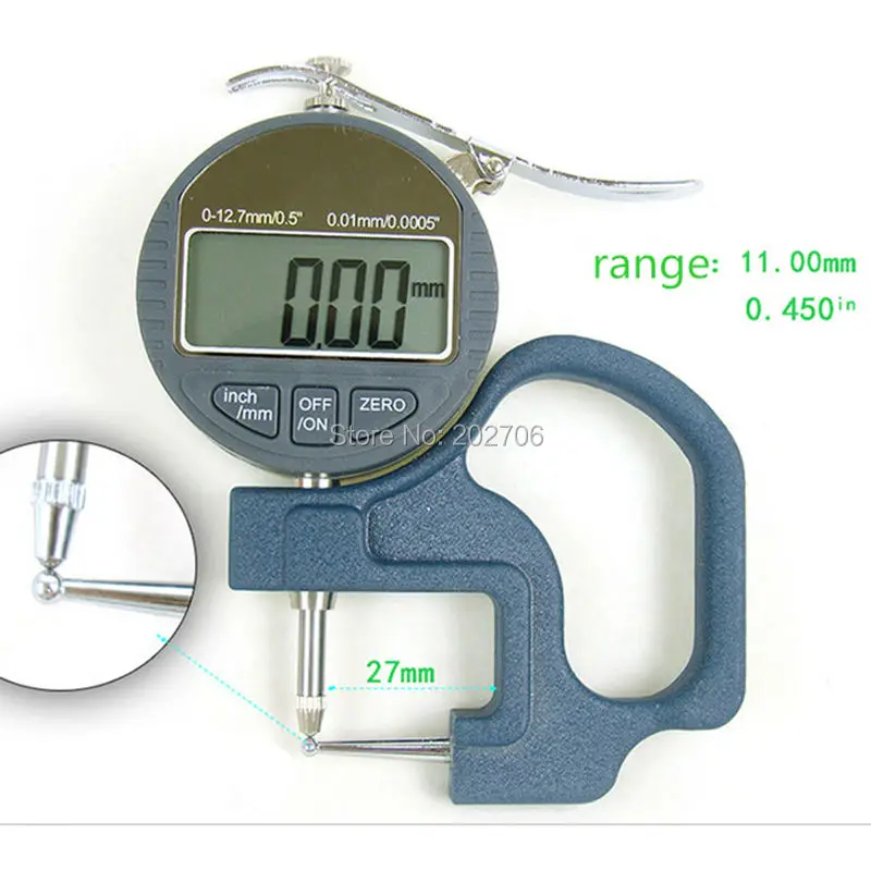 Цифровой толщиномер трубки циферблата для толщины трубы Anvil 0 10 мм диапазон 01