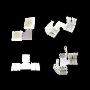 8 шт. L T разъемы Женский удлинитель 4Pin 10 мм RGB без пайки для 5050 светодиодный RGB полосы качество продукта HQ