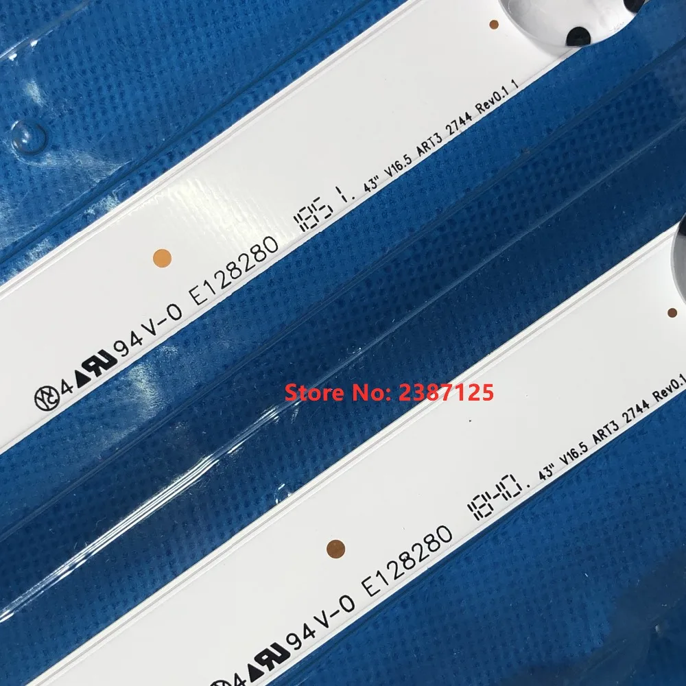1 комплект = 3 шт. 84 см светодиодный подсветка 8 светодиодный s для LG 4" 43lh5700 ТВ 43VH6100 43UH603V 6916L-2744A V16.5 ART3 LC430DGE FJ M2 43lh590v