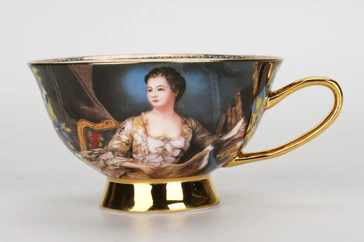 Retro Palace European bone china coffee cup saucer high-grade British ceramic cup afternoon tea mug saucer set Queen's Cup CL092