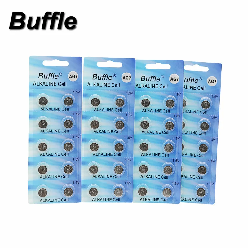 40 шт., кнопочные батарейки AG7 LR927 LR57 SR927W 399 GR927 395A 1,55 в