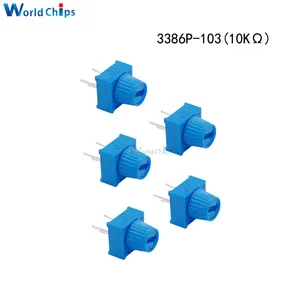 5 шт. 3386P-1-103 потенциометр Trimpot, резистор 10 кОм Ом 10 к с ручкой, одинарный макетный Обрезной потенциометр для Arduino