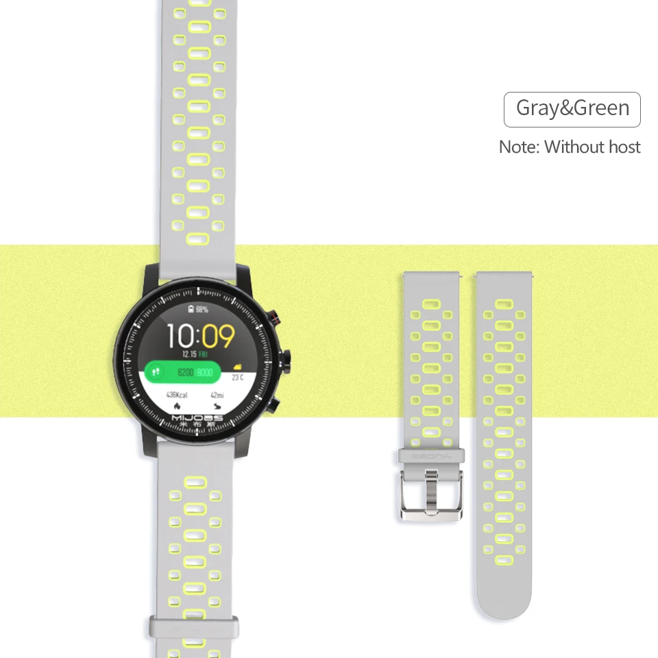 Mijobs 22 мм силиконовый ремешок Браслет Для Xiaomi Huami Amazfit Bip PACE BIT Stratos 2 спортивные часы браслет аксессуары