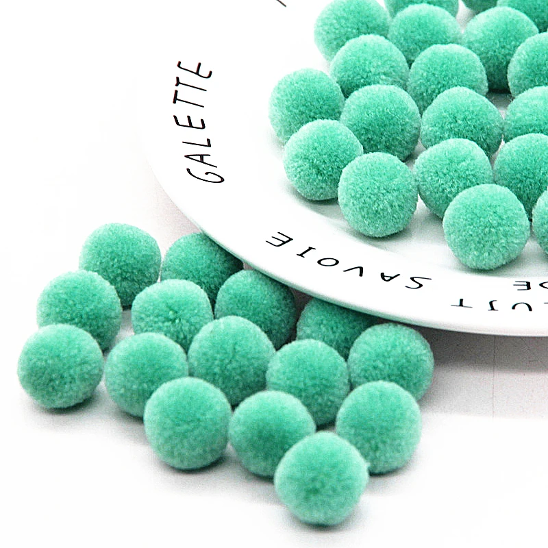 mint green 15 мм круглая плюшевая ткань бархатные шарики кашемировые помпоны бусины подходят серьги заколки для волос "сделай сам" Ремесла поставки ювелирных изделий - Цвет: mint green